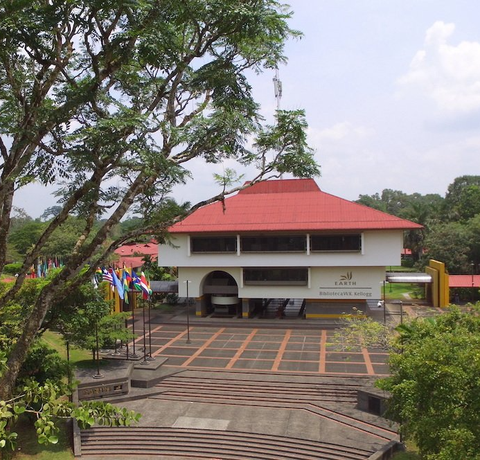 EARTH University library is surrounded by trees
