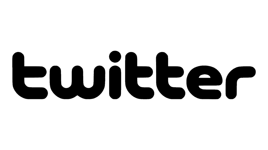 A black and white logo for twitter on a white background.