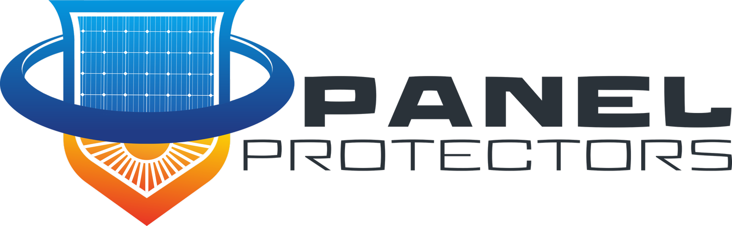 The logo for panel protectors has a picture of a solar panel on it.