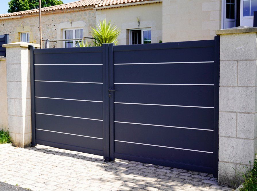 Modern Grey Aluminum Gate — Gates & Fencing in Coffs Harbour, NSW