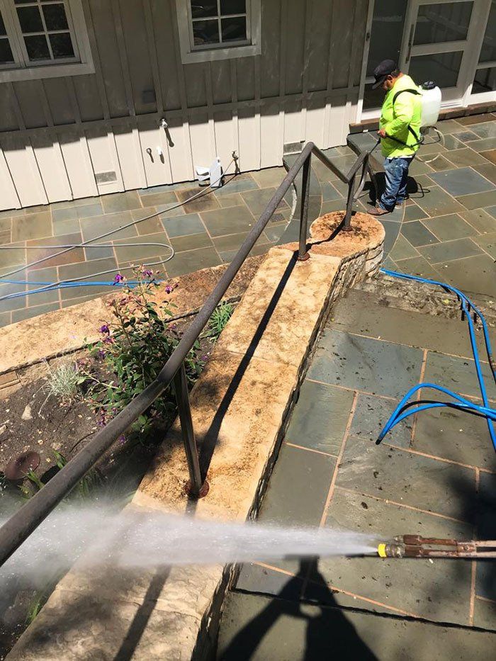 Concrete Floor Power Washing Before — Belmont, CA — ASG Complete Landscape