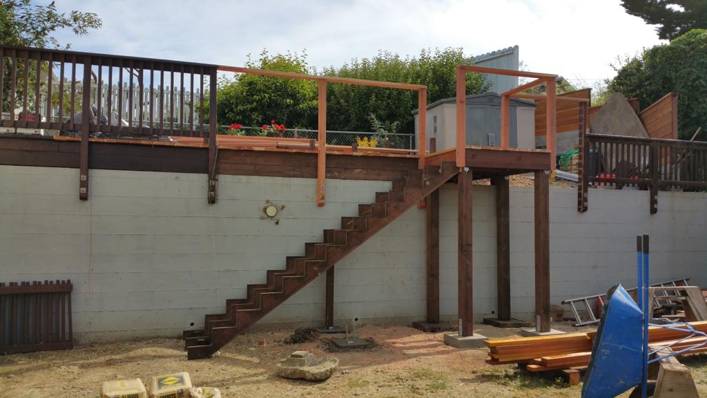Deck And Stairs In Progress — Belmont, CA — ASG Complete Landscape