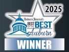 2025 Auburn Journals Best of the Best Auburn winner badge with blue-white Capitol icon