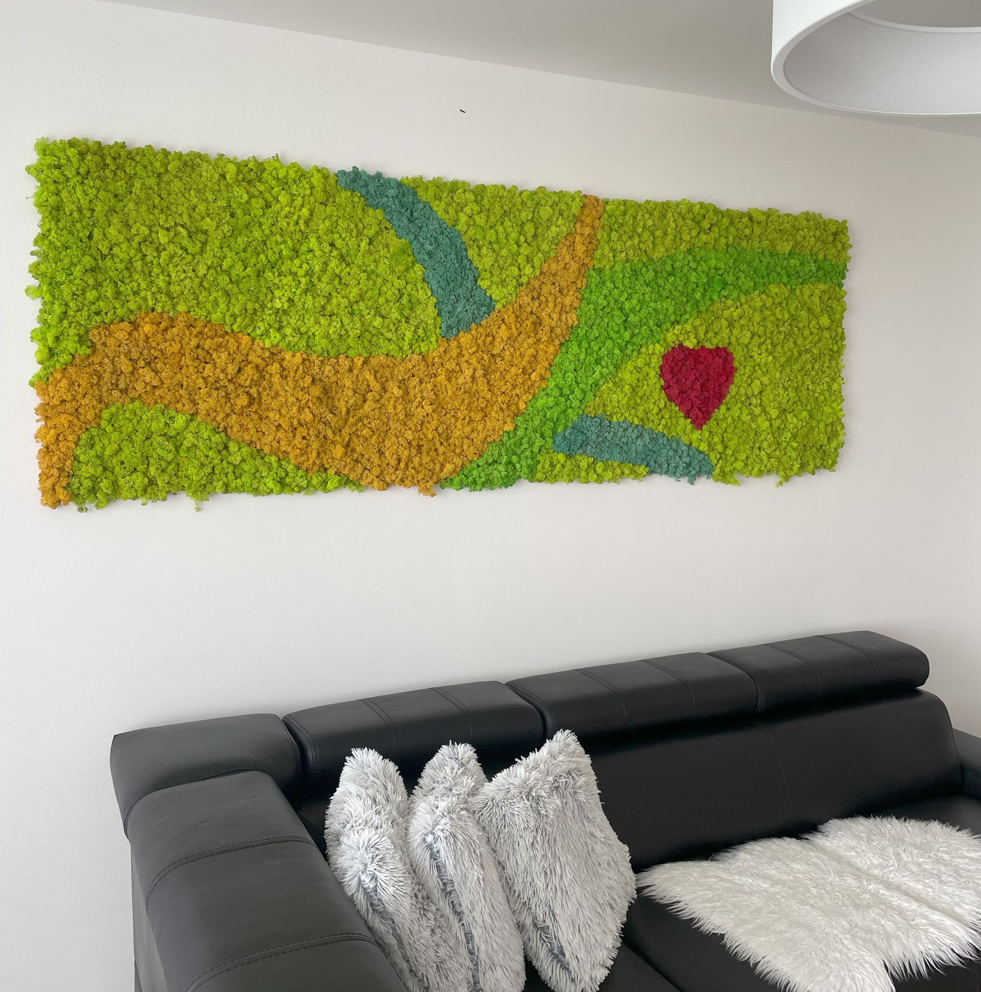 Machová stena MOSSWall v interiéri