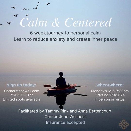 An advertisement for a 6 week journey to personal calm