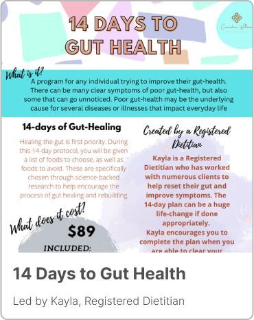 14 days to gut health is a program for any individual trying to improve their gut health.