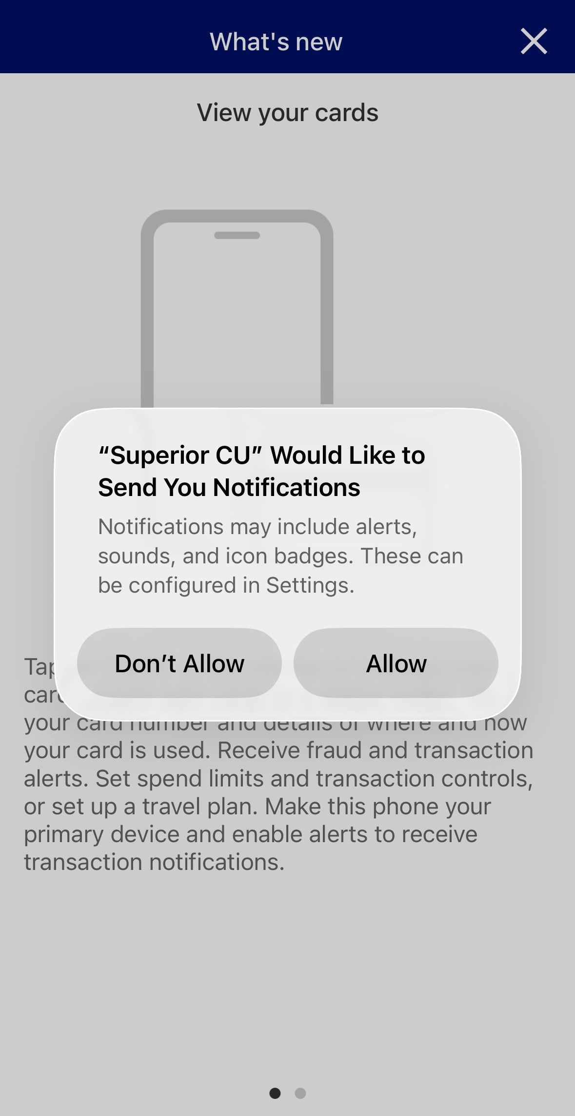 Notifications screen