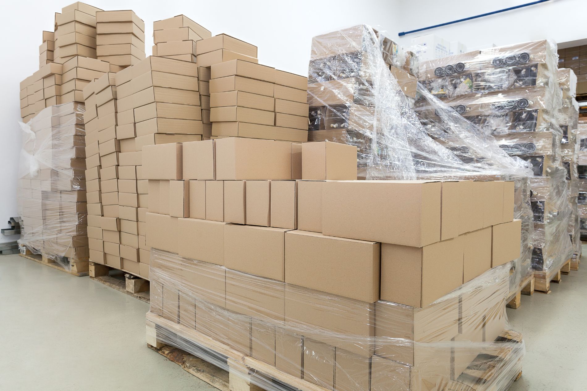 interni scatolificio con scatole di diverse misure