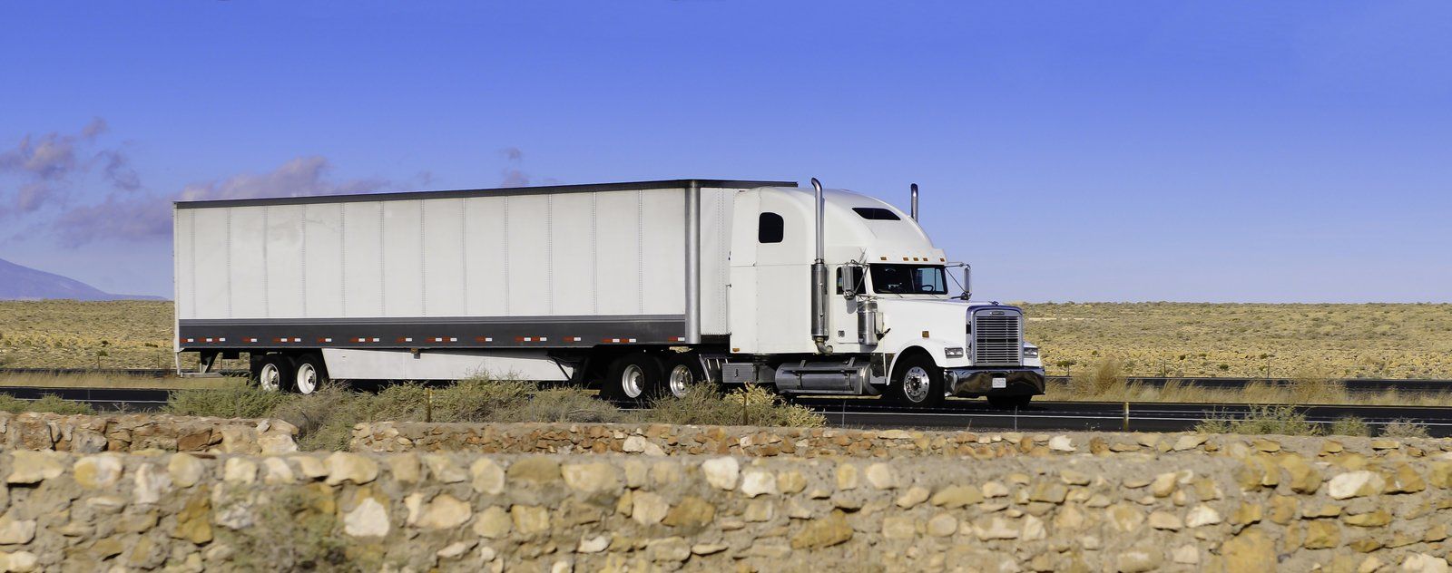 white truck with cargo