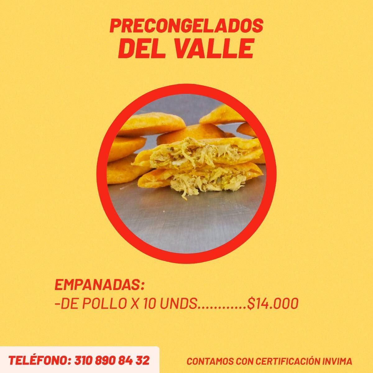 Anuncio de empanadas congeladas 