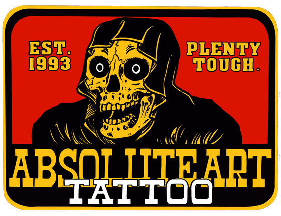 Absolute Art Tattoo merch design for stickers and apparel prints