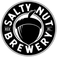 The salty nut brewery logo is a black and white acorn in a circle.