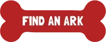 A red bone with the words `` find an ark '' written on it.