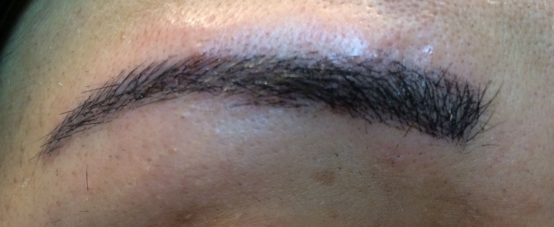 after eyebrow microblading