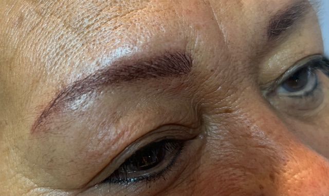 after eyebrow microblading