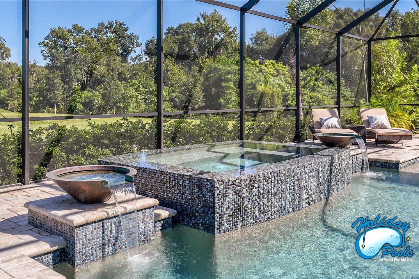 Beautiful Swimming Pool With Spa — Punta Gorda, FL — Holiday Pools of West Florida Inc