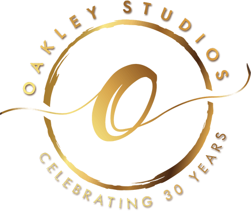 Oakley Studios ident logo celebrating 30 years in business Luton Bedfordshire