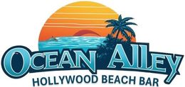 A logo for ocean alley hollywood beach bar