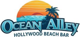 A logo for ocean alley hollywood beach bar