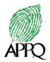 Un logo pour appq avec une feuille verte