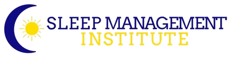 A logo for the sleep management institute with a crescent moon and sun