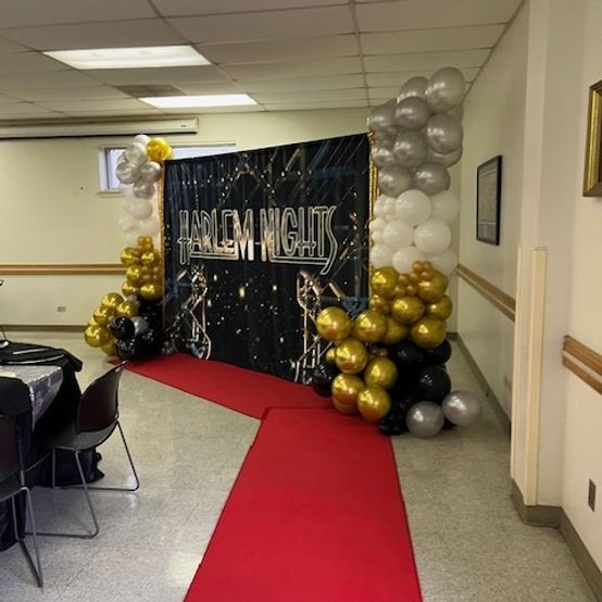 Red carpet entrance to a 