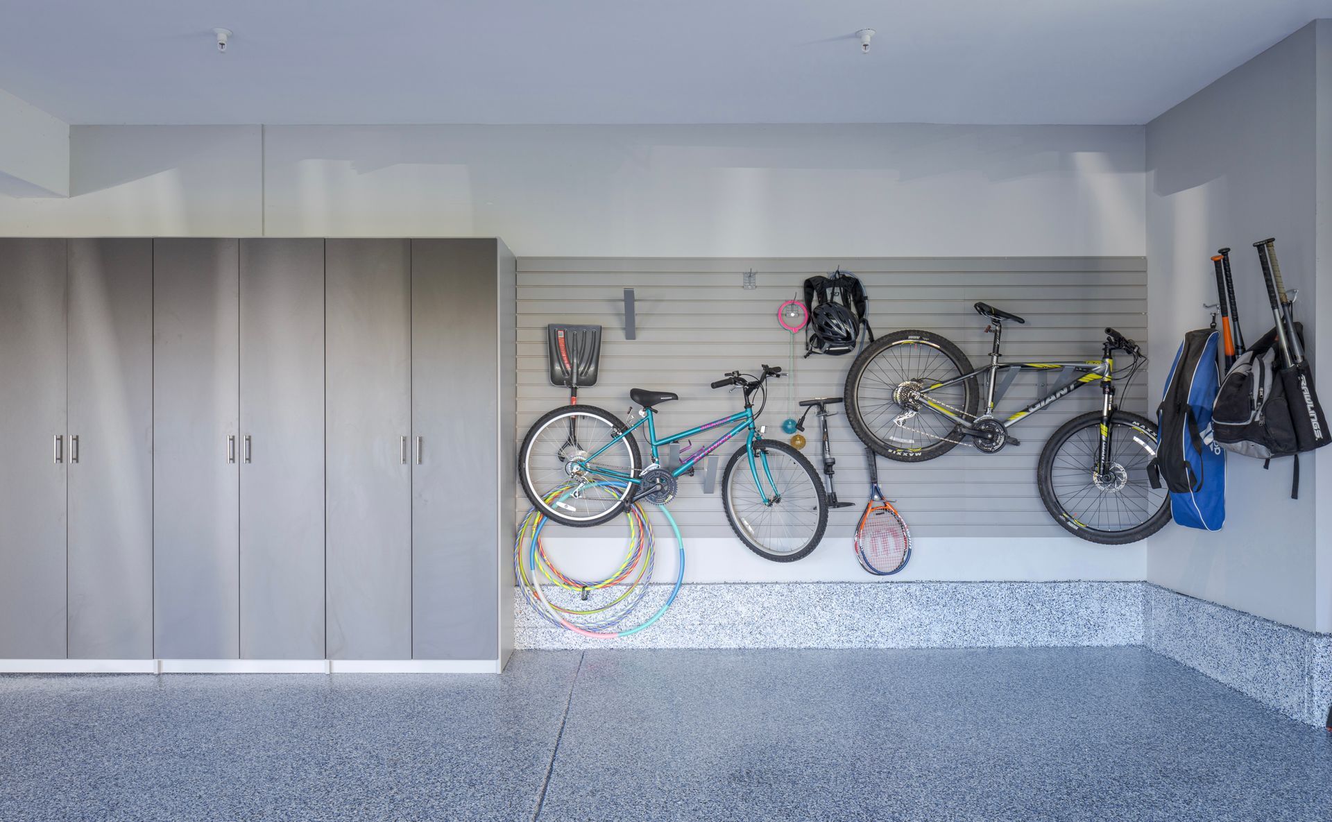 Custom Garage Organization with Slatwall and Bike Hooks