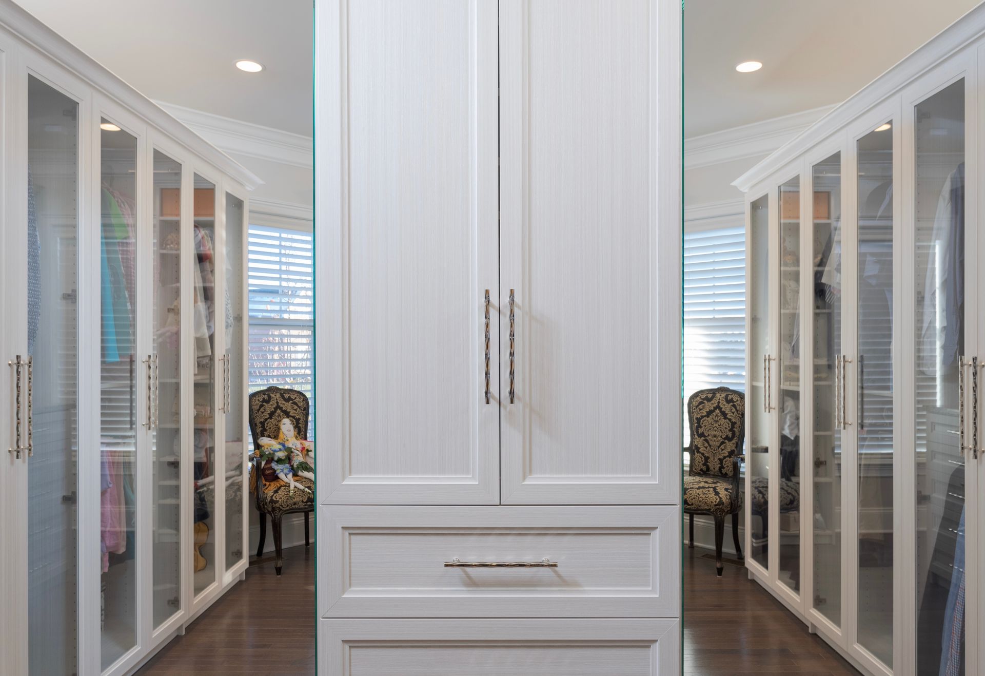 Walk-In Closet with Cabinets and Drawers