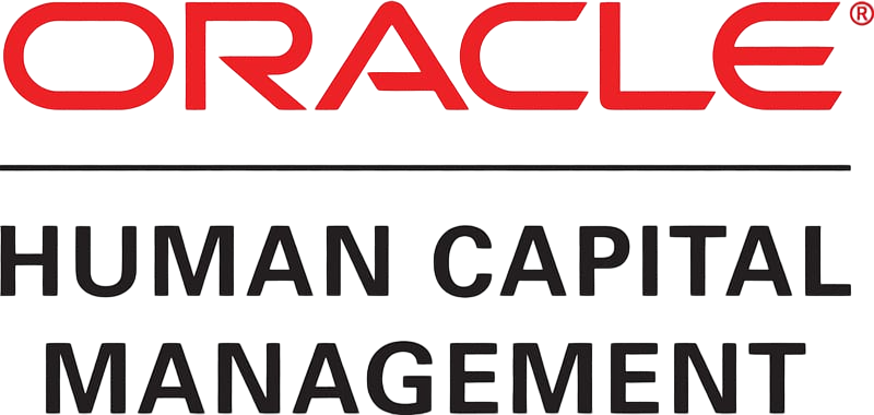 Oracle Human Capital Management logo. Red