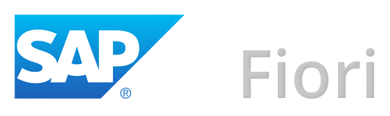 SAP Fiori logo: Blue SAP logo next to the word Fiori in gray.