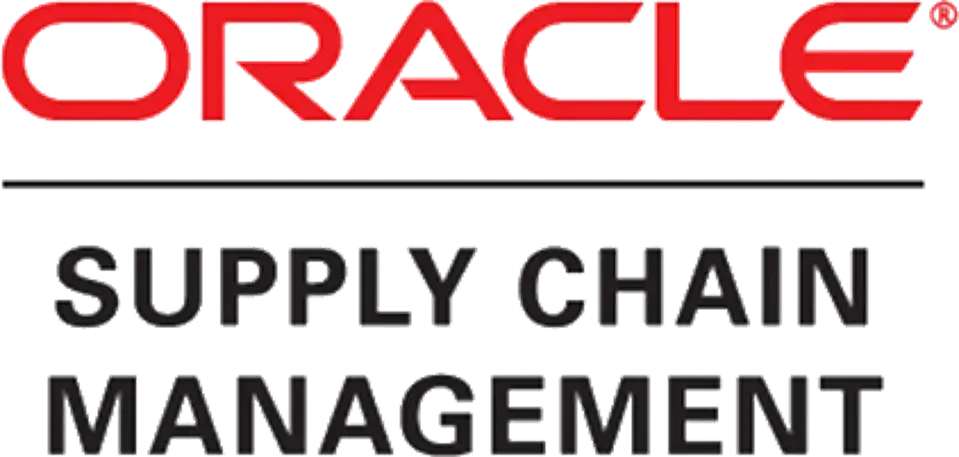 Oracle Supply Chain Management logo. Red