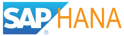 SAP HANA logo: blue background with white