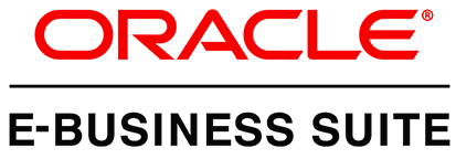Oracle E-Business Suite logo. Red