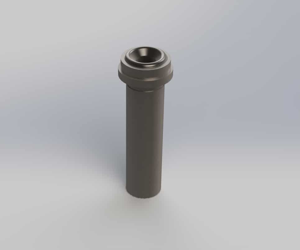 A 3d model of a metal pipe with a hole in the middle.