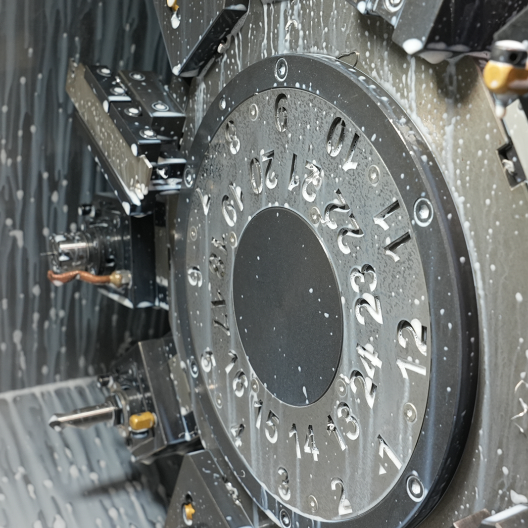 A close up of a clock with the numbers 1 through 12 on it