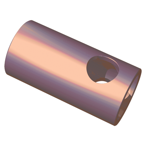 A metal cylinder with a hole in the middle