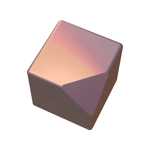 A 3d rendering of a cube on a white background