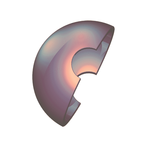 A purple object with a hole in the middle on a white background