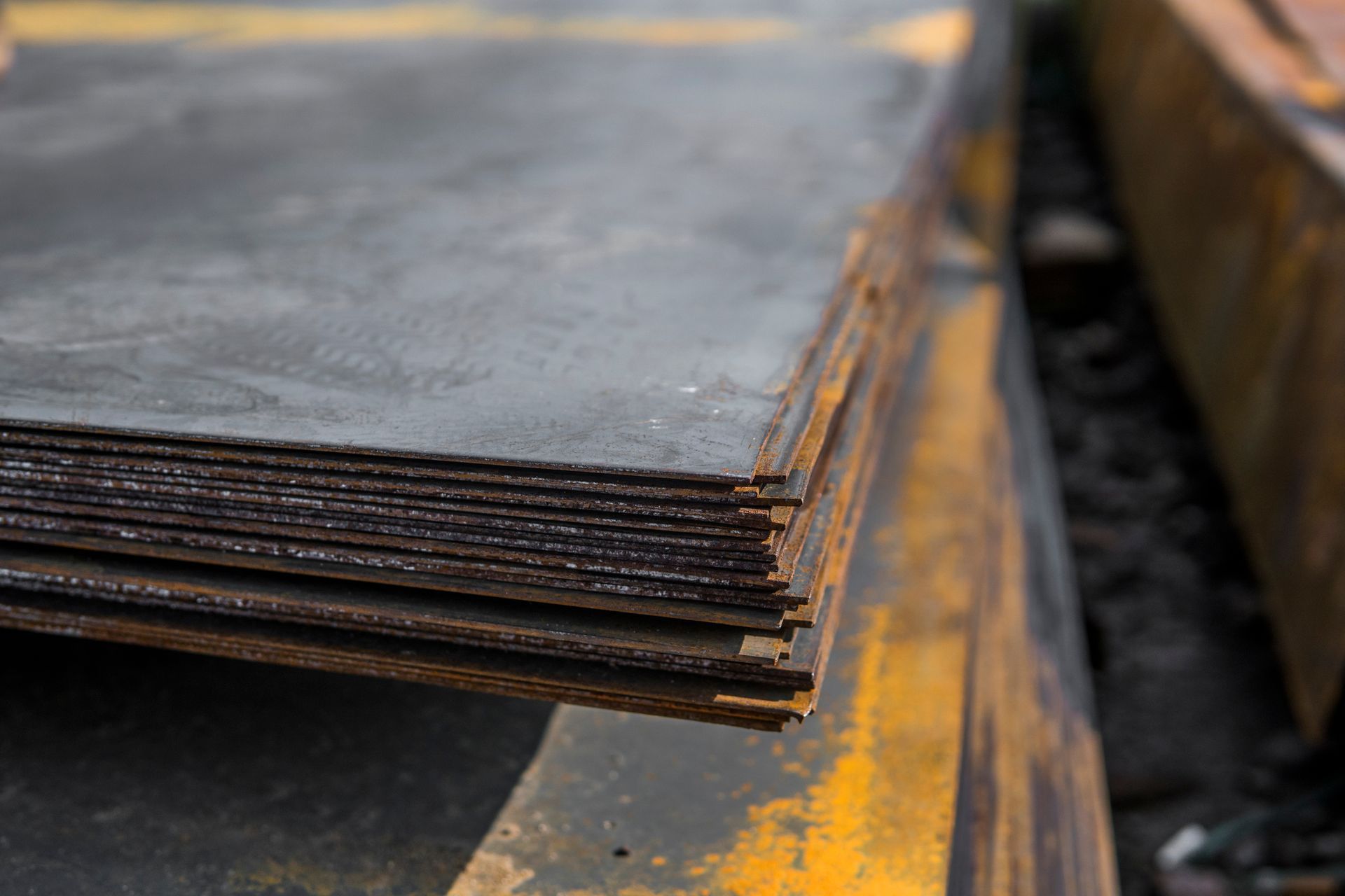 Stack of metal sheets.
