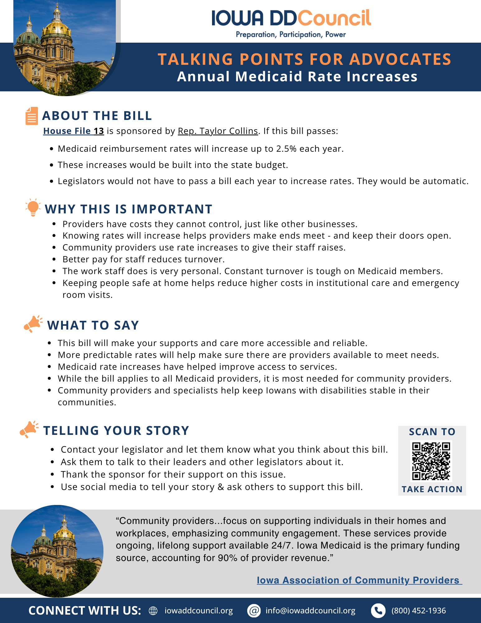 Thumbnail of Advocate Talking Points for Week 4 Bill of the Week (Automatic Medicaid Provider Rate Increases); click on for PDF.