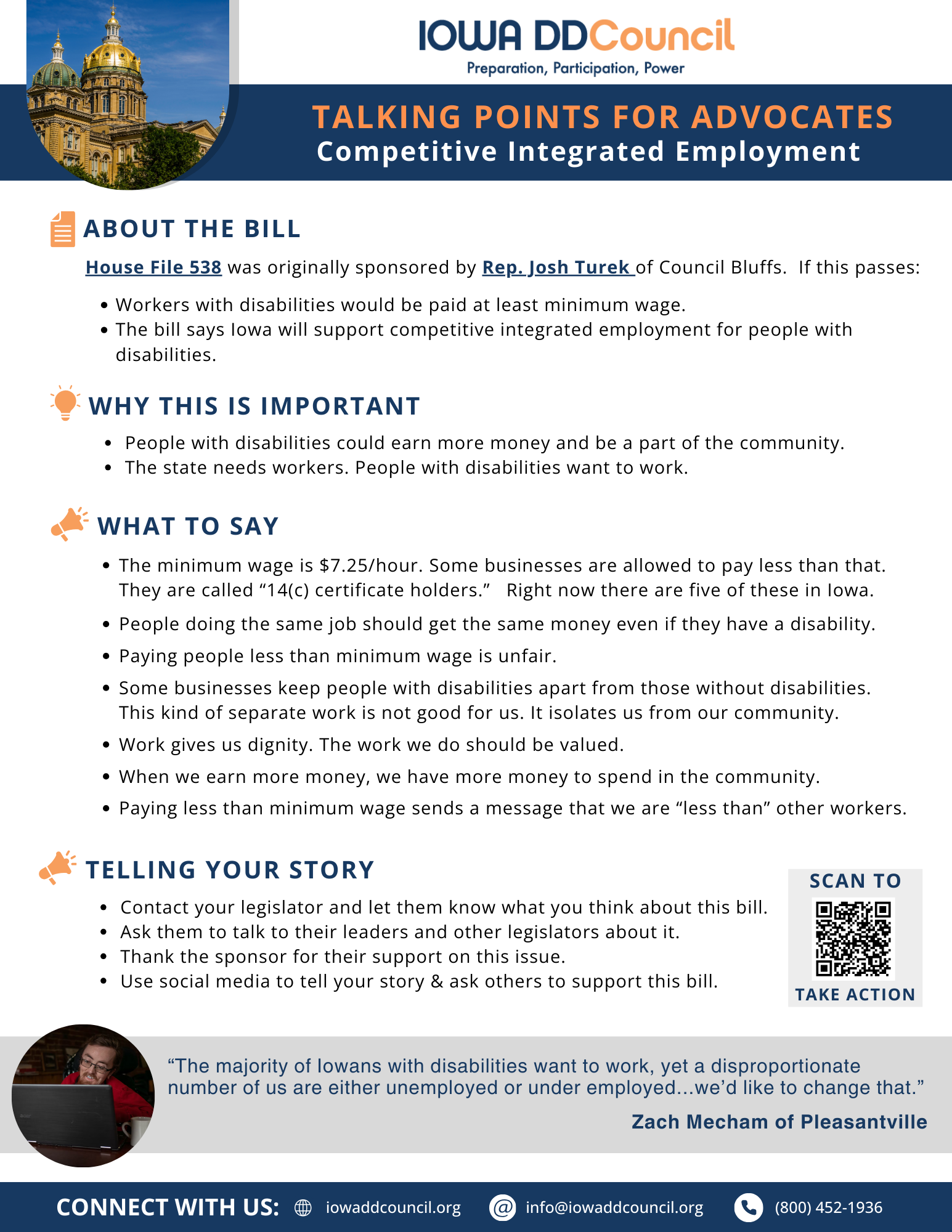 Thumbnail of Advocate talking points on Competitive Integrated employment, click to get pdf.