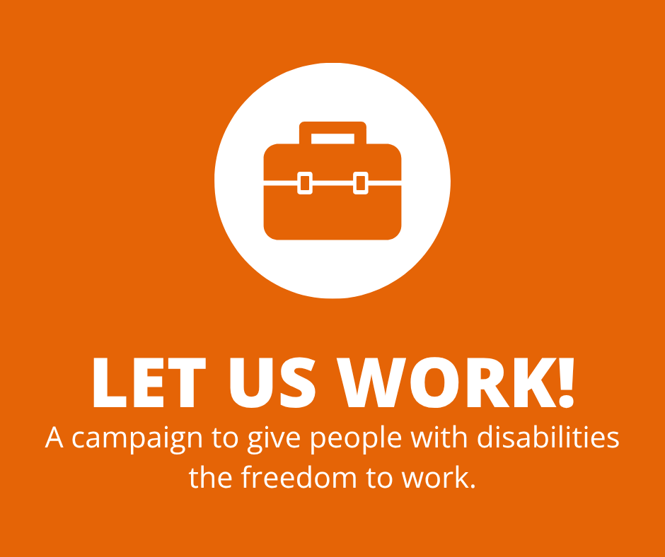 Let Us Work! campaign logo