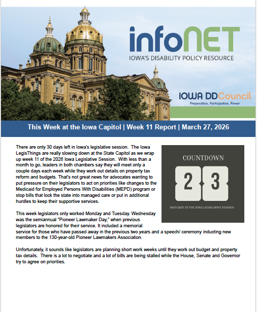Thumbnail of INFONET's This Week at the Capitol - click for pdf.