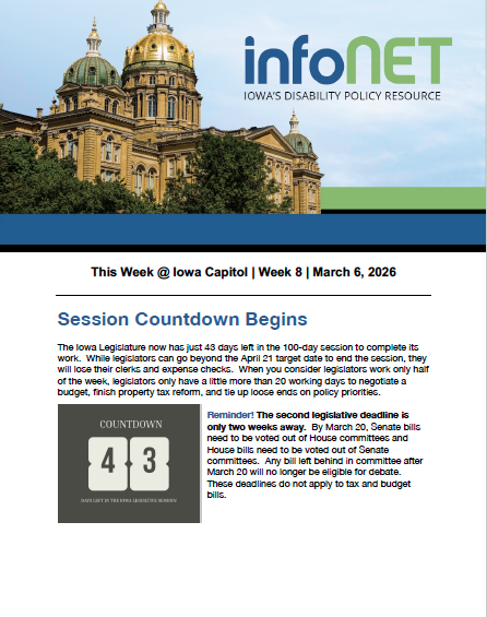 Thumbnail image of INFONET This week at the Capitol 2026: Week 8; click for pdf.