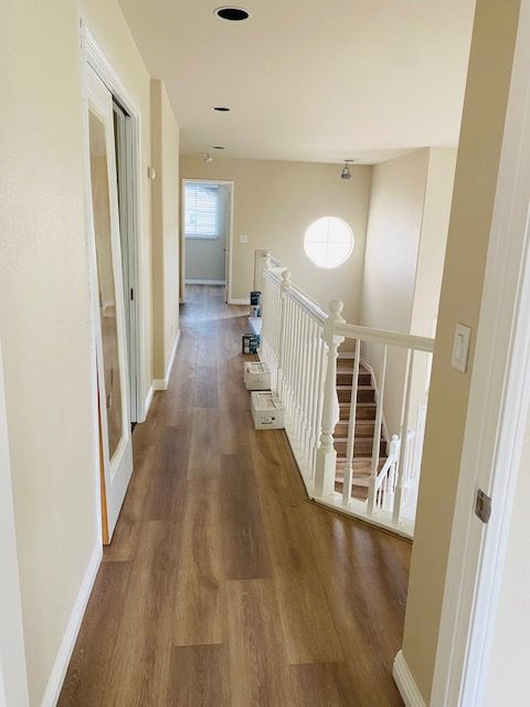 upstairs hallway vinyl plank floor installation northcounty CA