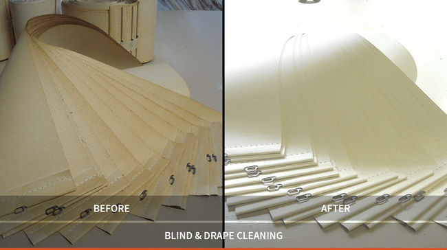 Blind cleaning before and after