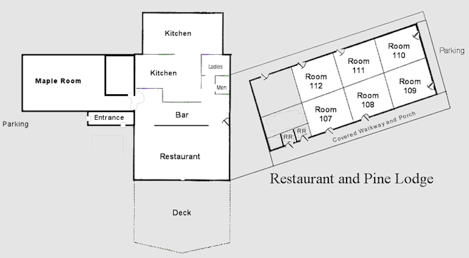 Restaurant and Pine Lodge Map