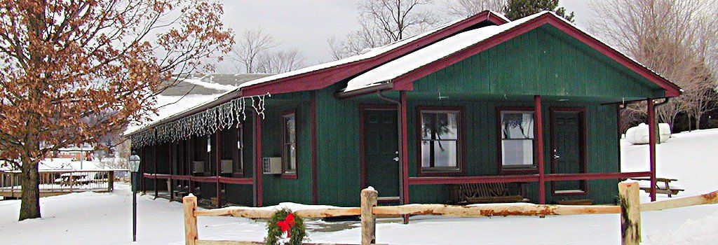 winter pine lodge