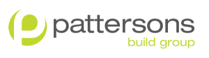 The pattersons build group logo is green and white
