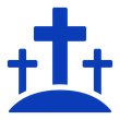 Christian cross church symbols hill image Vector Image